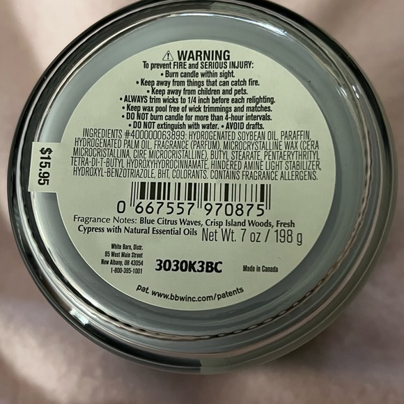 Bath and Body Works Deep Blue Sea 1 Wick Candle - Picture 2 of 2